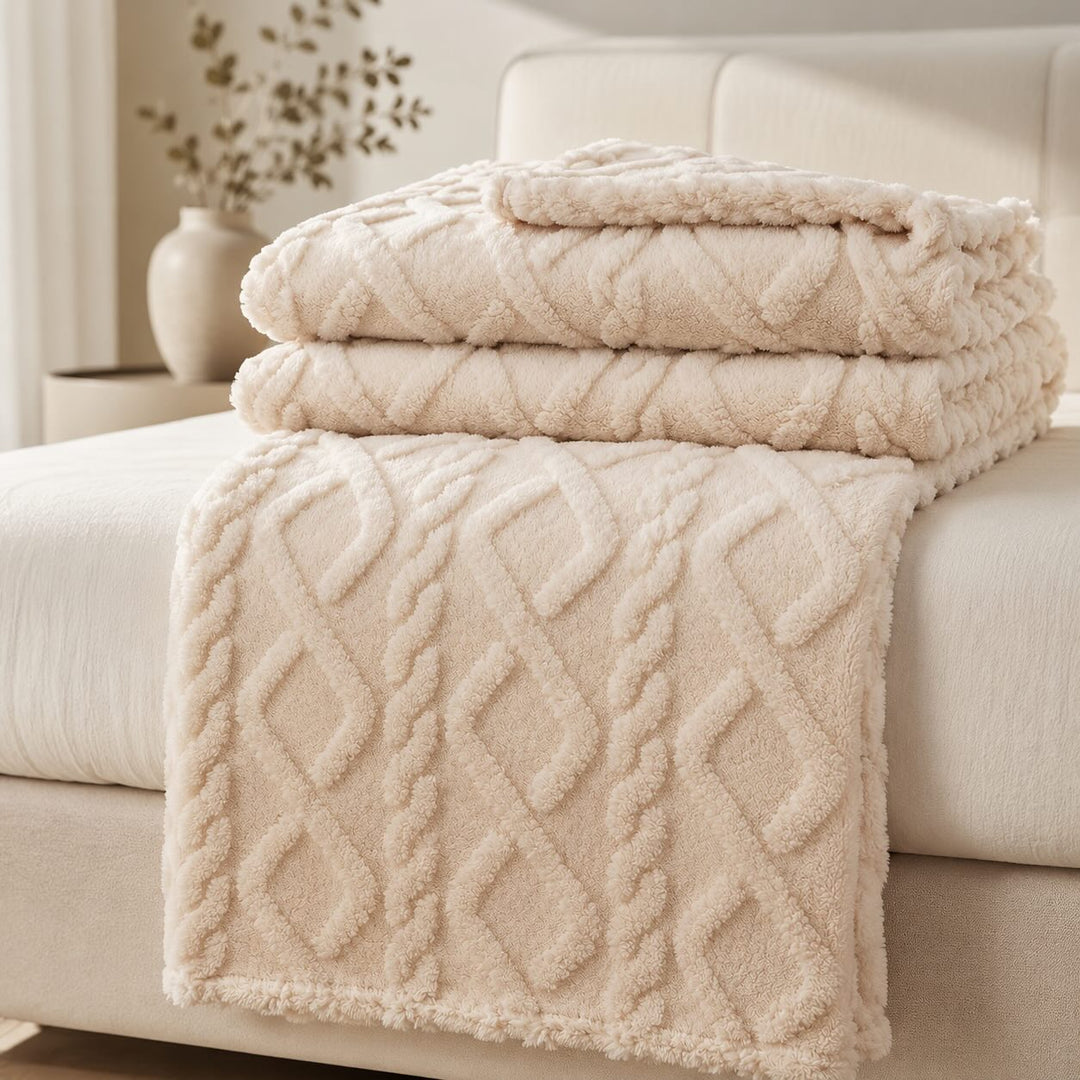 Lightweight Coral Fleece Throw Blanket for Sofa and Bed Use Soft and Easy to Clean