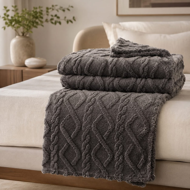 Lightweight Coral Fleece Throw Blanket for Sofa and Bed Use Soft and Easy to Clean