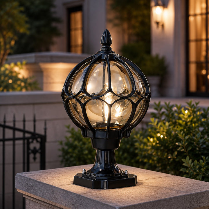 Modern Outdoor Wall Light Metal Base Glass Shade IP65 Rated
