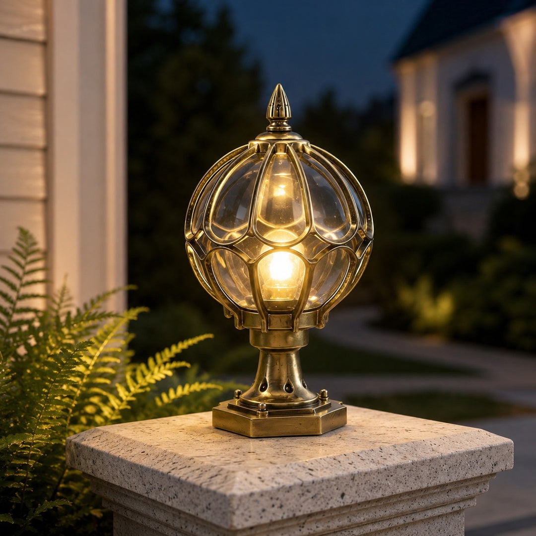 Modern Outdoor Wall Light Metal Base Glass Shade IP65 Rated