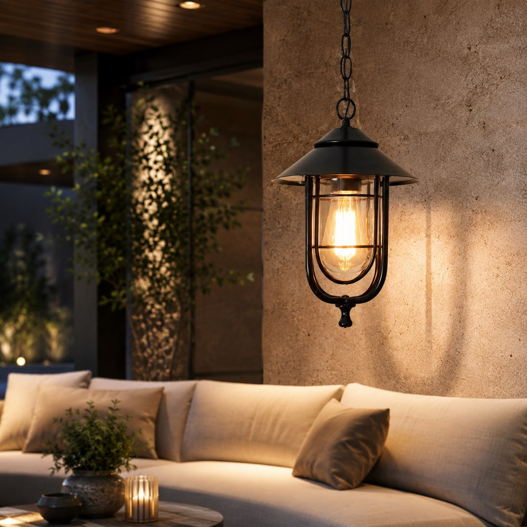 Vintage Rustic Outdoor Hanging Pendant Light Adjustable Die-Cast Aluminum LED Waterproof