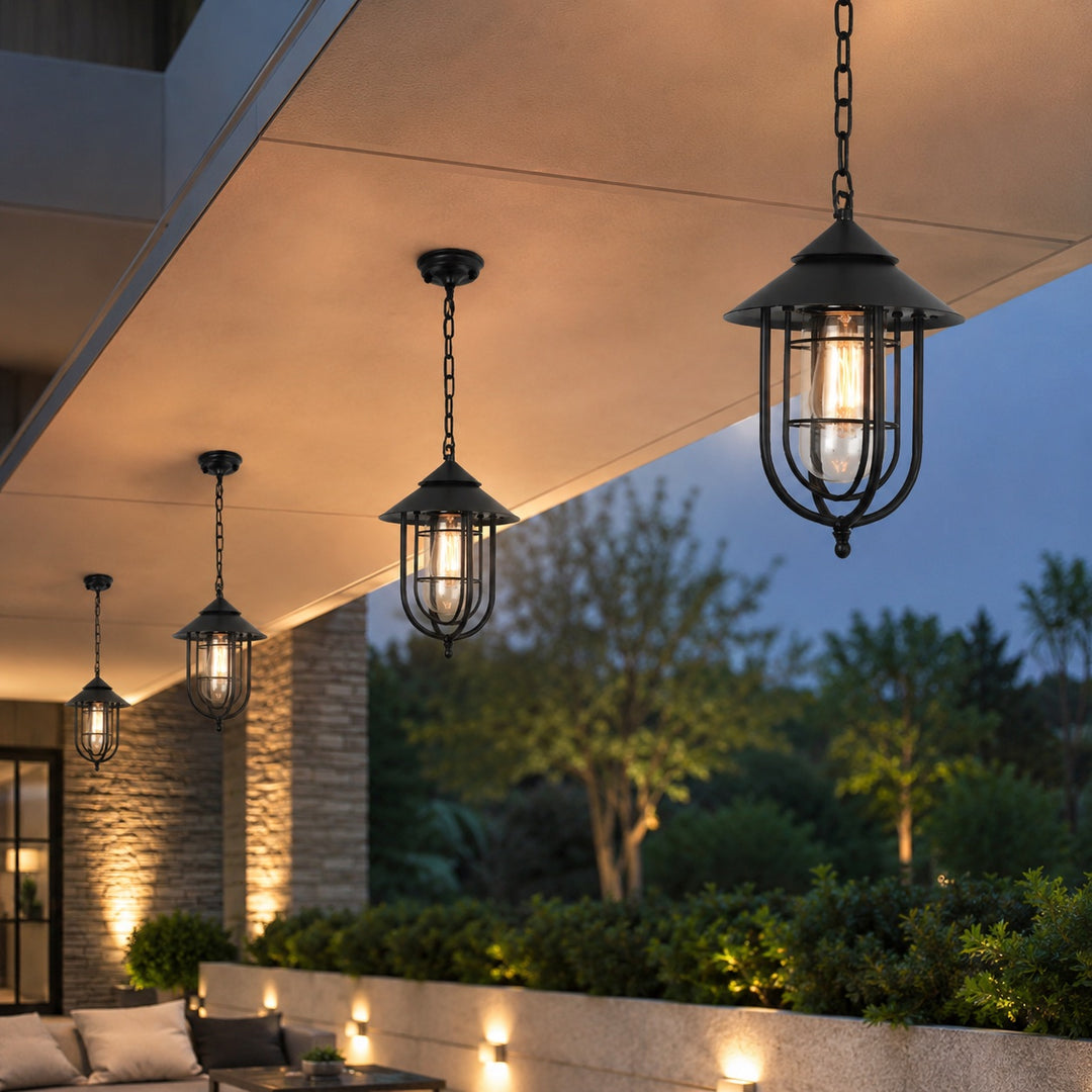 Vintage Rustic Outdoor Hanging Pendant Light Adjustable Die-Cast Aluminum LED Waterproof