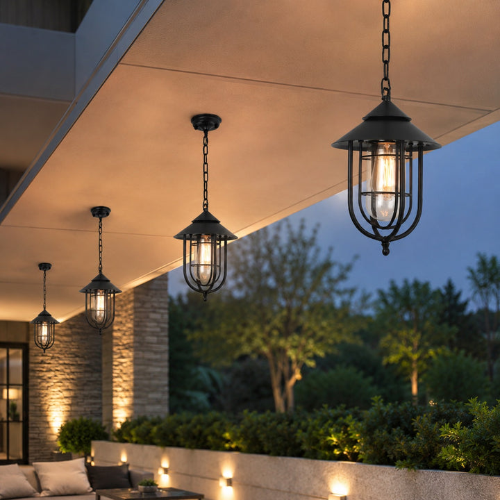 Vintage Rustic Outdoor Hanging Pendant Light Adjustable Die-Cast Aluminum LED Waterproof