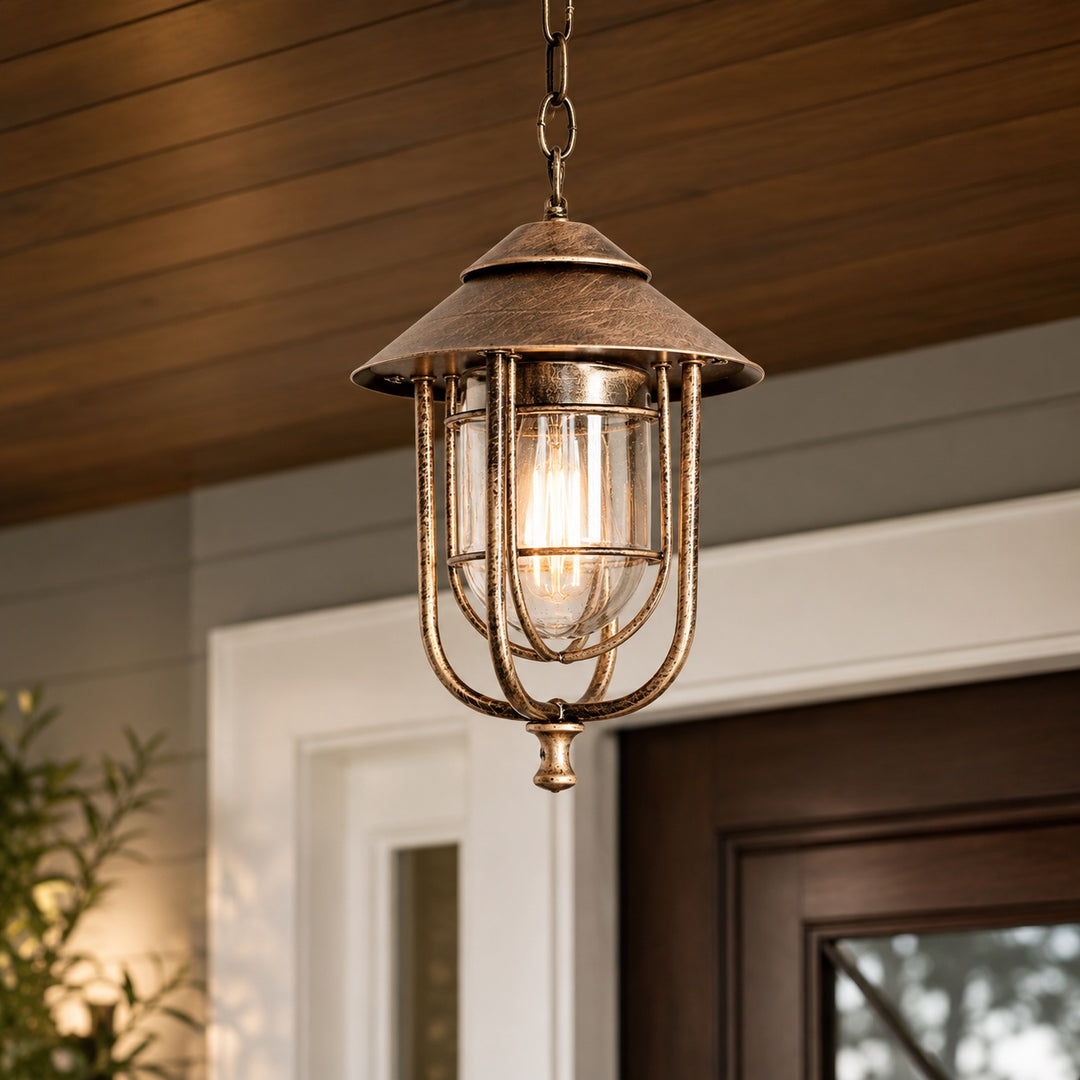 Vintage Rustic Outdoor Hanging Pendant Light Adjustable Die-Cast Aluminum LED Waterproof