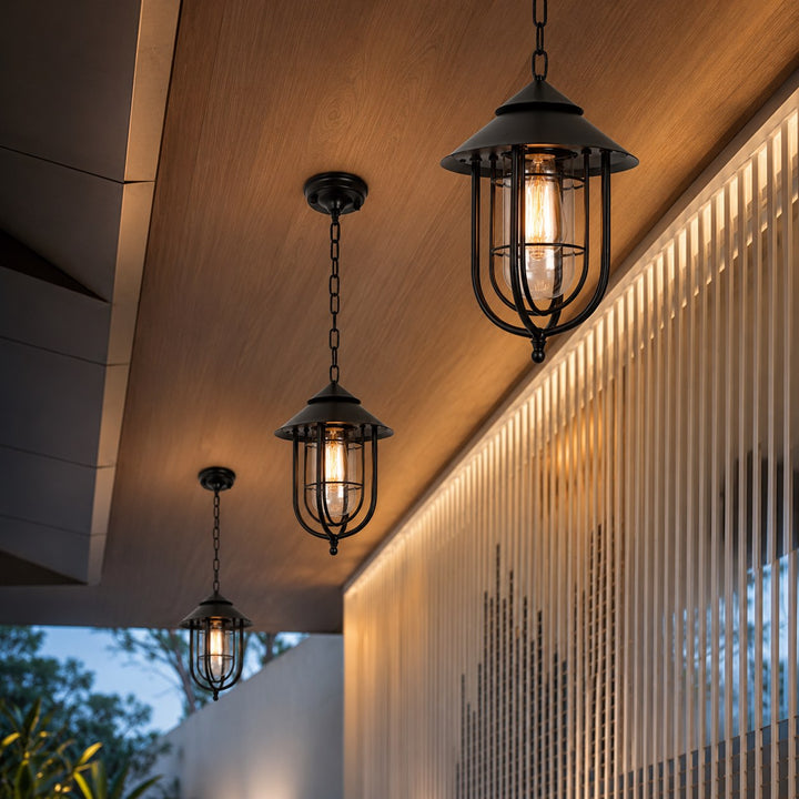 Vintage Rustic Outdoor Hanging Pendant Light Adjustable Die-Cast Aluminum LED Waterproof