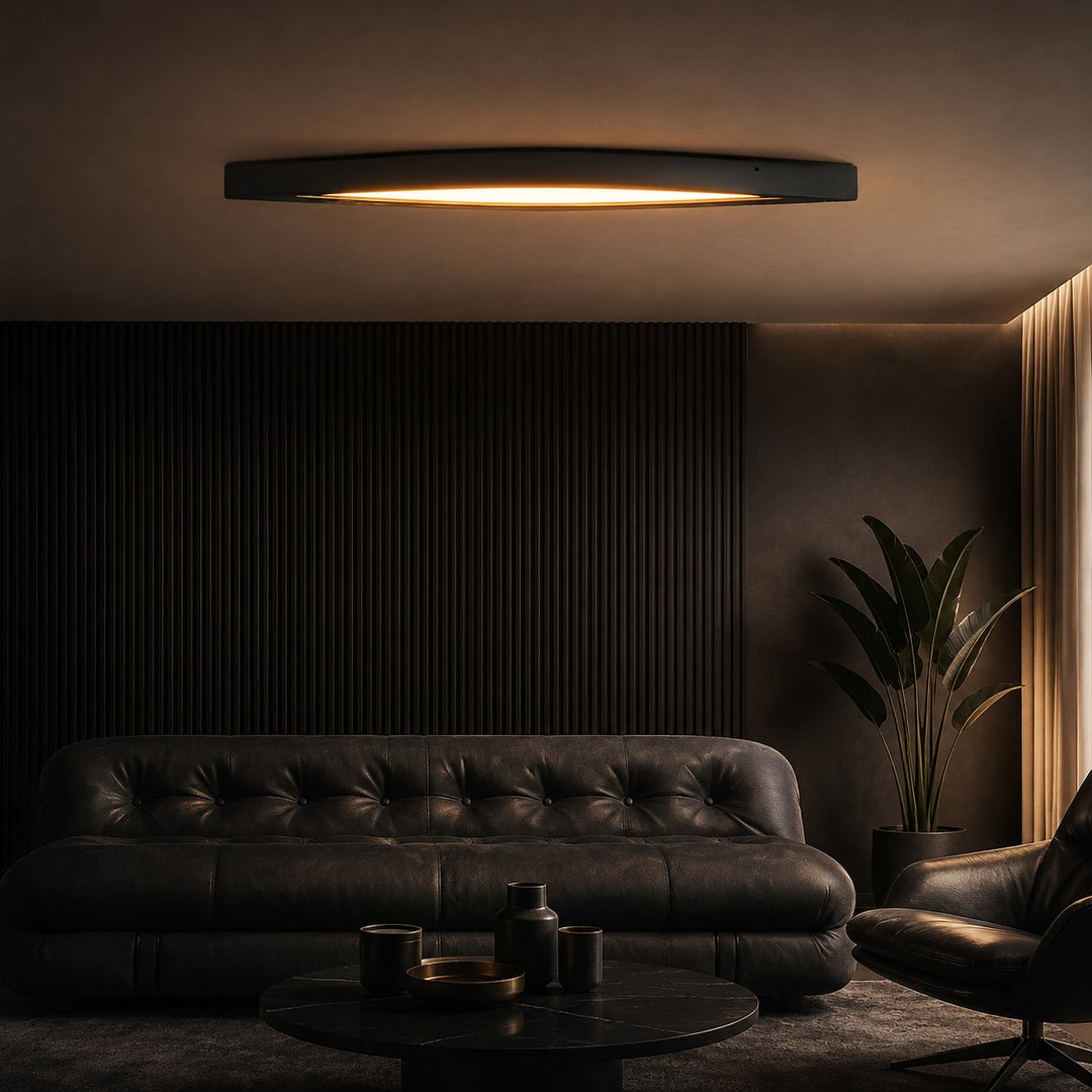 Modern Minimalist Ceiling Light Long Strip Diamond Shape Wood LED Adjustable Color Temperature