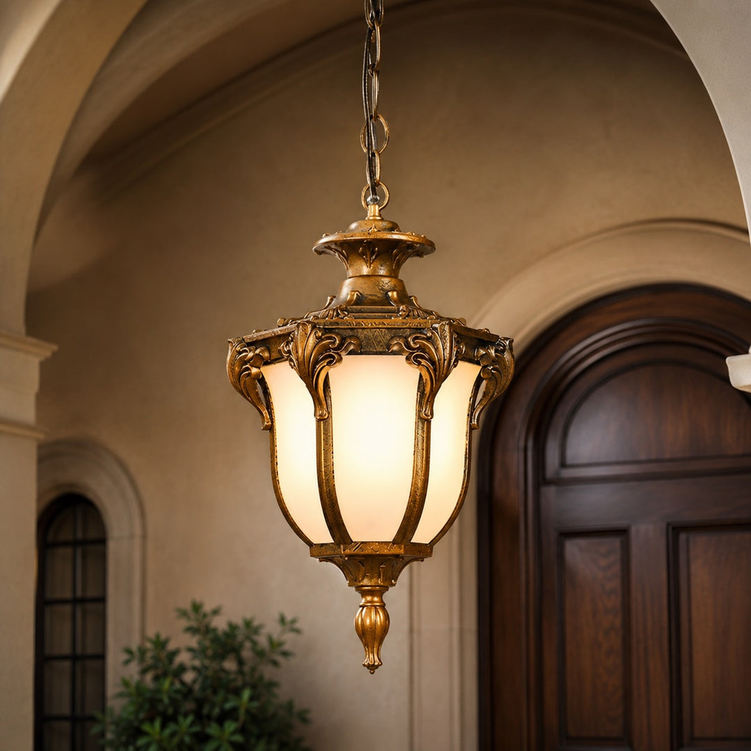 Vintage Outdoor Pendant Light Fixture Hanging Waterproof Aluminum Glass LED 5W 485lm