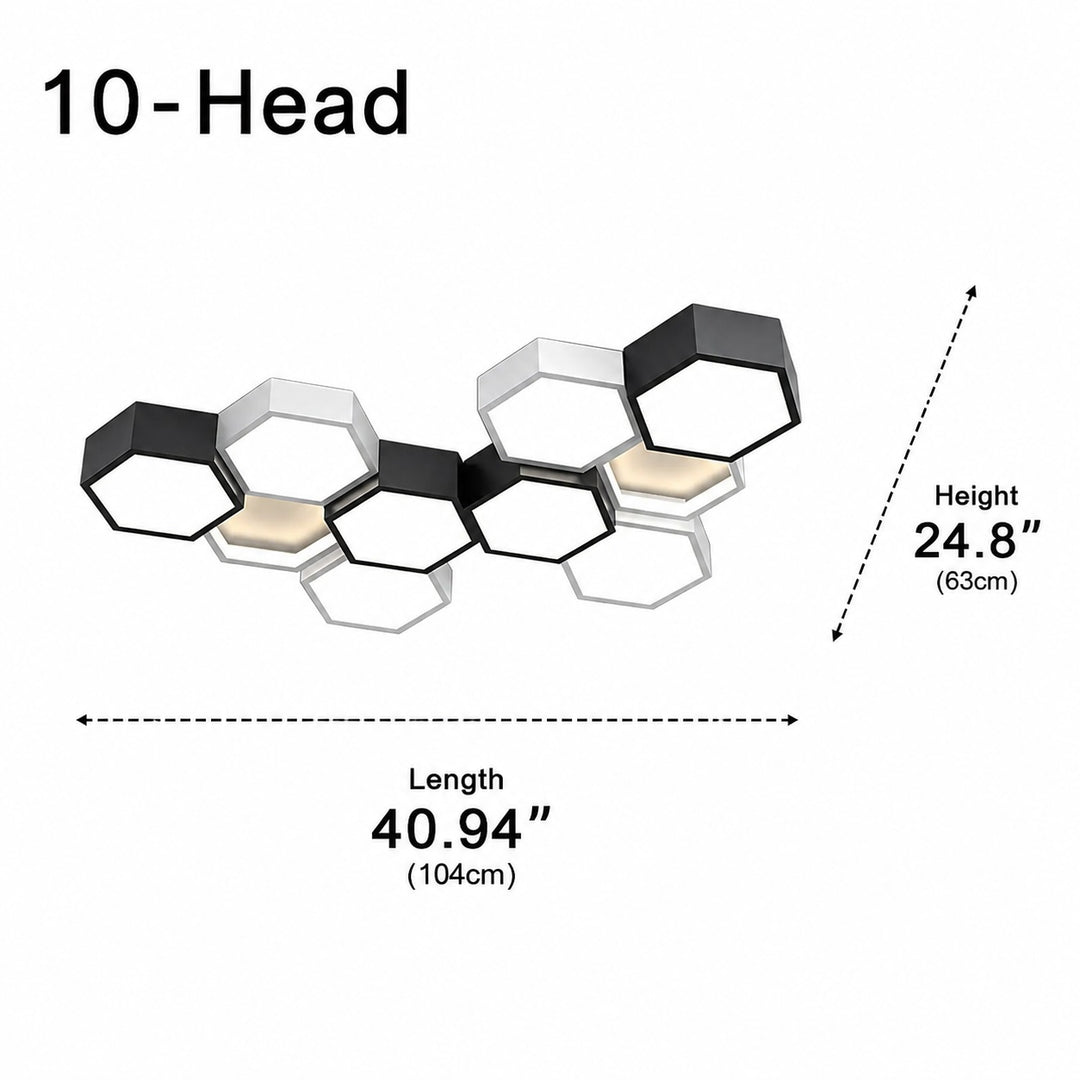 Modern Minimalist Indoor Ceiling Light Hexagon Design LED Adjustable Dimming Iron Acrylic