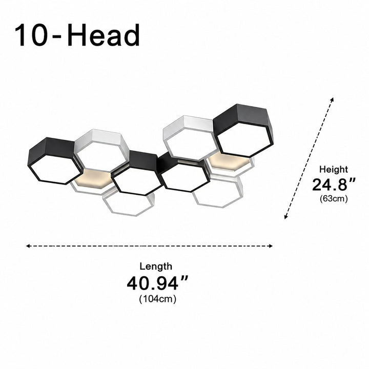 Modern Minimalist Indoor Ceiling Light Hexagon Design LED Adjustable Dimming Iron Acrylic