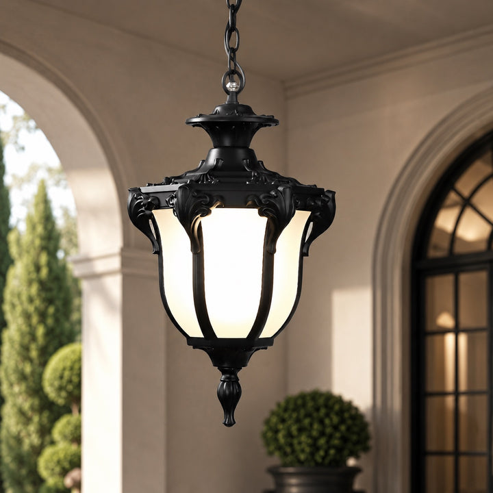 Vintage Outdoor Pendant Light Fixture Hanging Waterproof Aluminum Glass LED 5W 485lm