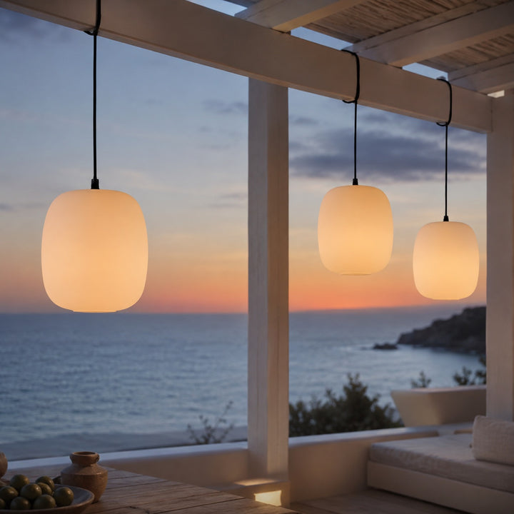 Modern Outdoor Pendant Light Fixture Hanging Aluminum LED Waterproof for Exterior Use