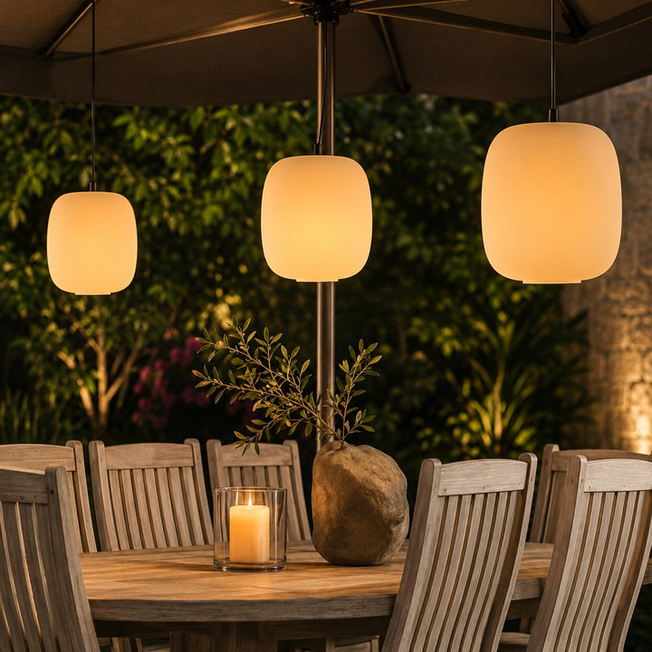 Modern Outdoor Pendant Light Fixture Hanging Aluminum LED Waterproof for Exterior Use