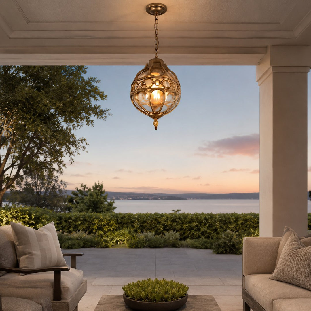 Modern Outdoor Pendant Lamp Adjustable Hanging Aluminum Glass Waterproof LED
