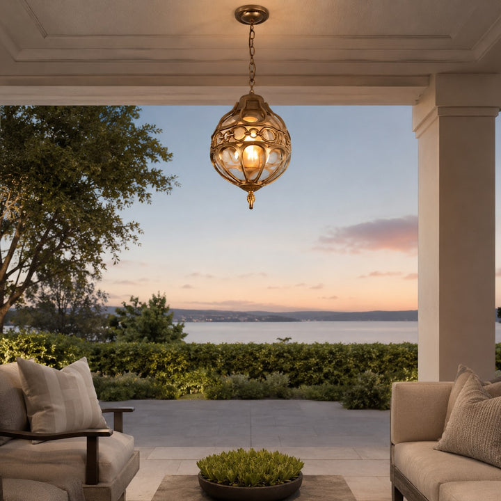 Modern Outdoor Pendant Lamp Adjustable Hanging Aluminum Glass Waterproof LED