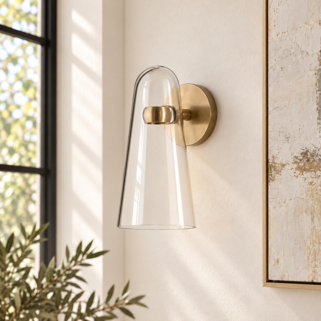 Modern Conical Glass Wall Lamp Adjustable LED Fixture for Ambient Lighting