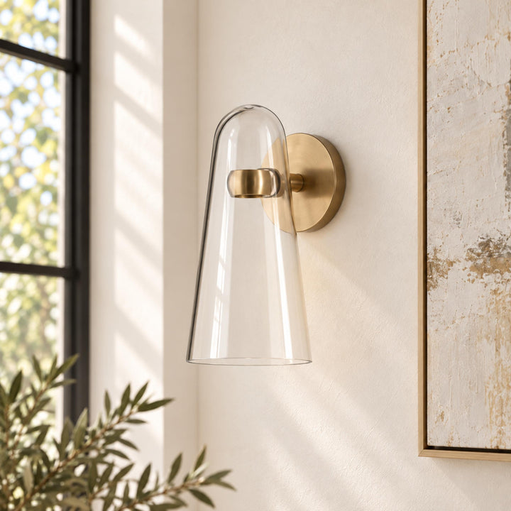 Modern Conical Glass Wall Lamp Adjustable LED Fixture for Ambient Lighting