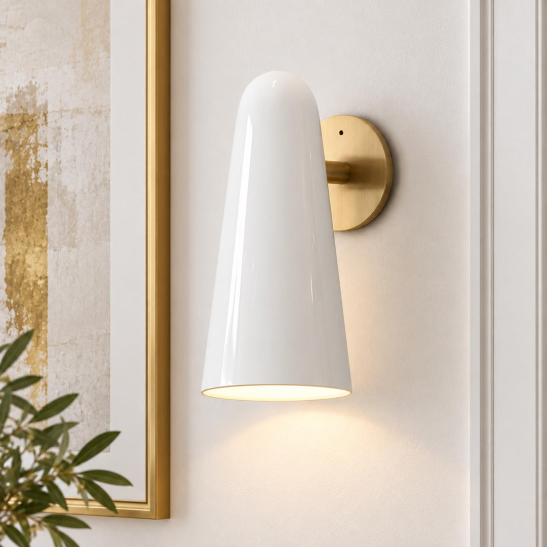 Modern Conical Glass Wall Lamp Adjustable LED Fixture for Ambient Lighting