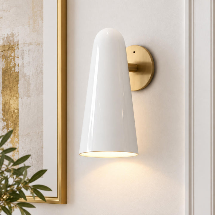 Modern Conical Glass Wall Lamp Adjustable LED Fixture for Ambient Lighting
