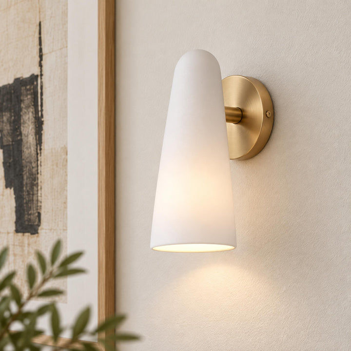 Modern Conical Glass Wall Lamp Adjustable LED Fixture for Ambient Lighting