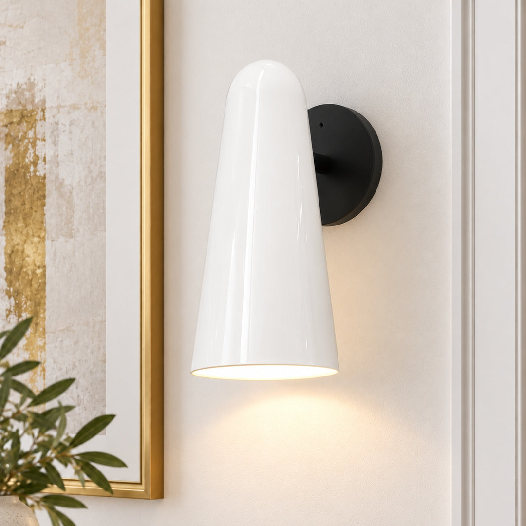 Modern Conical Glass Wall Lamp Adjustable LED Fixture for Ambient Lighting