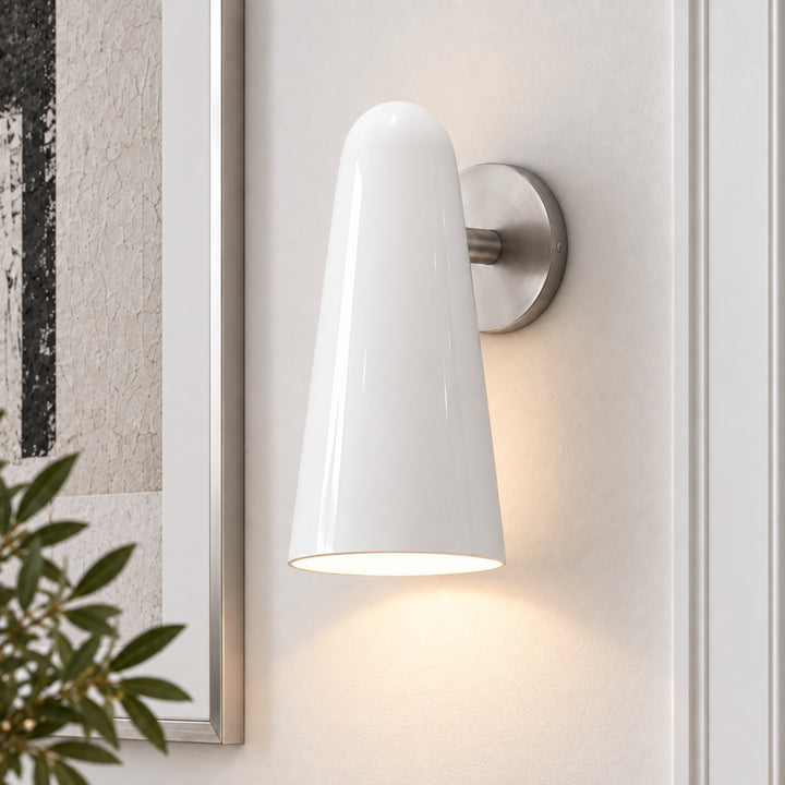 Modern Conical Glass Wall Lamp Adjustable LED Fixture for Ambient Lighting