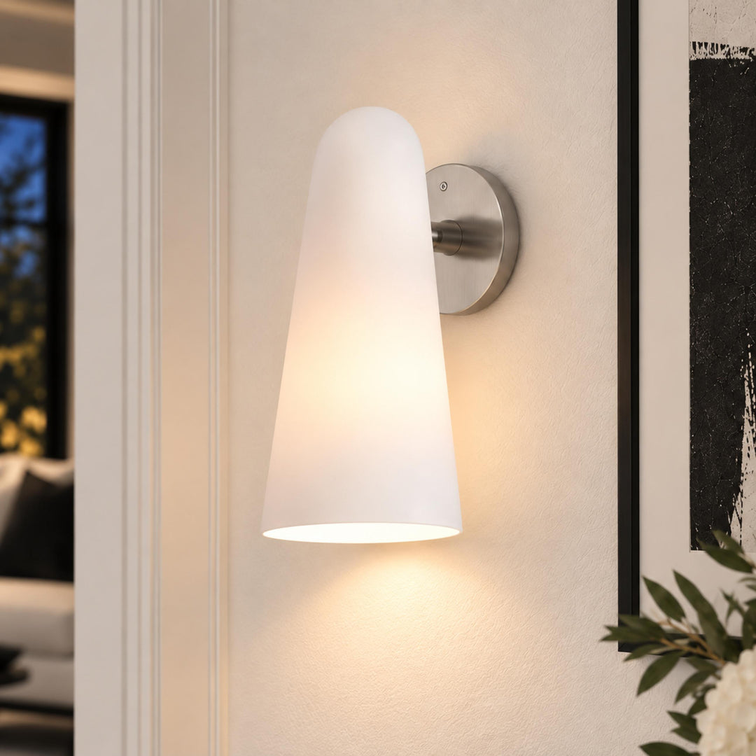 Modern Conical Glass Wall Lamp Adjustable LED Fixture for Ambient Lighting