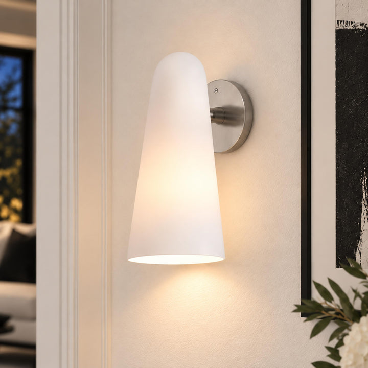 Modern Conical Glass Wall Lamp Adjustable LED Fixture for Ambient Lighting