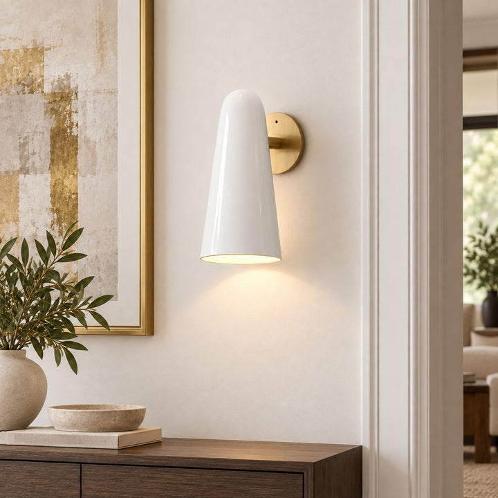 Modern Conical Glass Wall Lamp Adjustable LED Fixture for Ambient Lighting
