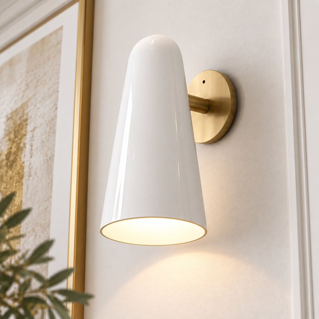 Modern Conical Glass Wall Lamp Adjustable LED Fixture for Ambient Lighting