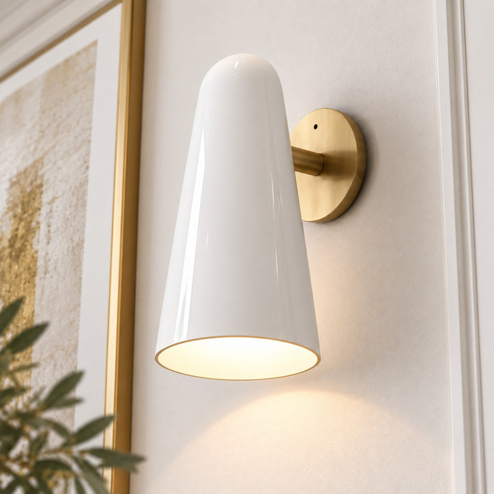 Modern Conical Glass Wall Lamp Adjustable LED Fixture for Ambient Lighting
