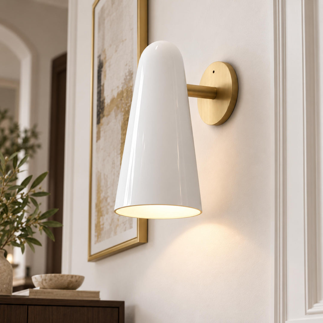 Modern Conical Glass Wall Lamp Adjustable LED Fixture for Ambient Lighting