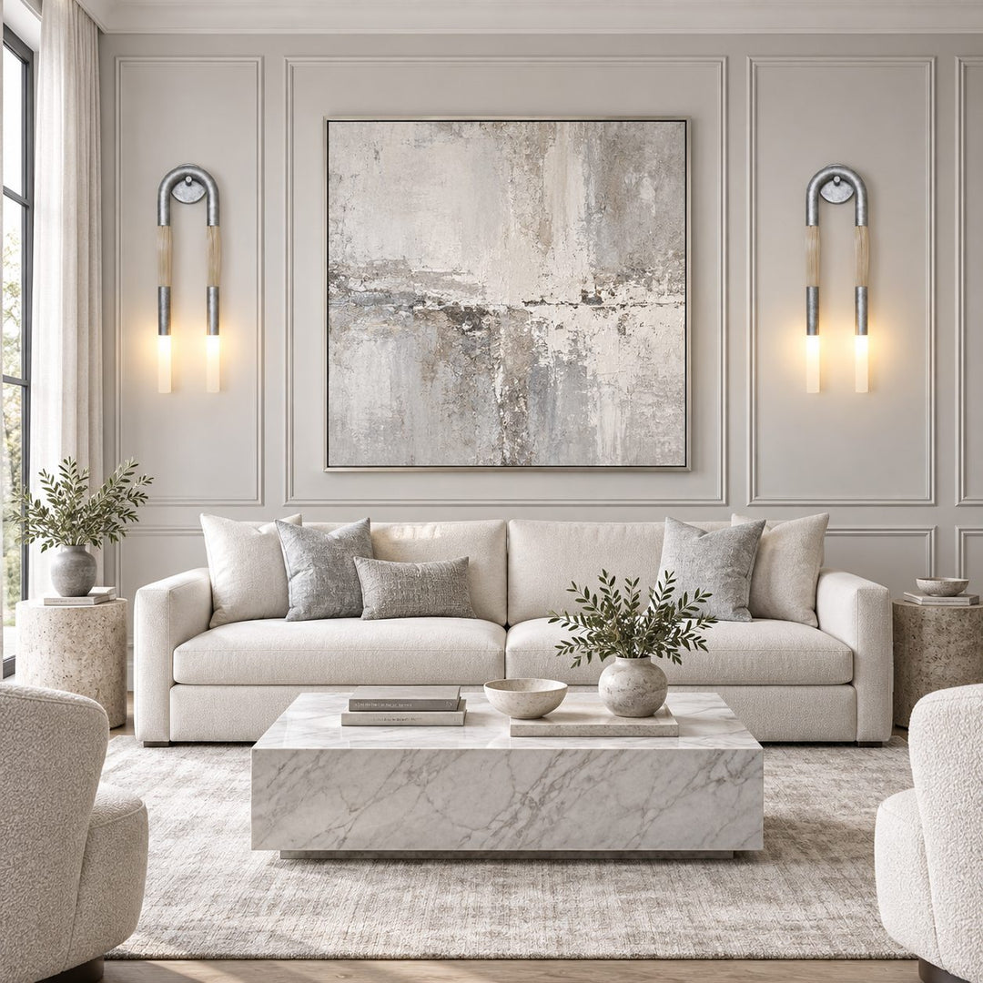 Modern Wall Light Flush Mount Metal LED Adjustable Horsehair Sconce Lighting Fixture