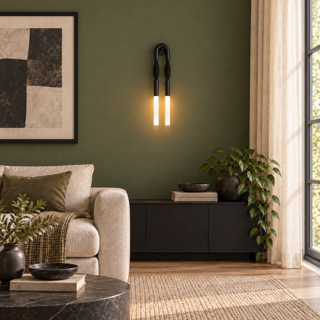 Modern Wall Light Flush Mount Metal LED Adjustable Horsehair Sconce Lighting Fixture