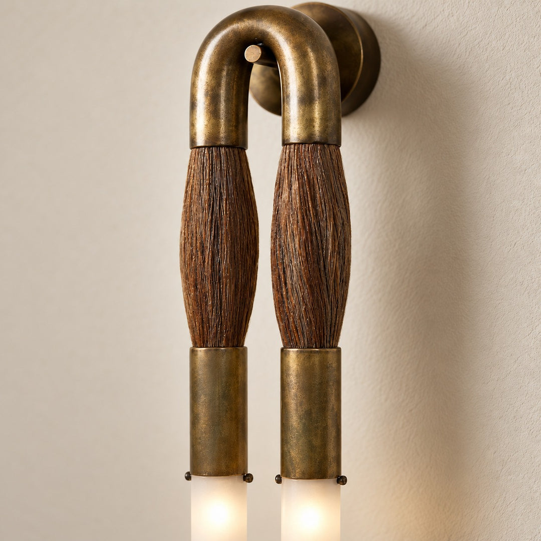 Modern Wall Light Flush Mount Metal LED Adjustable Horsehair Sconce Lighting Fixture