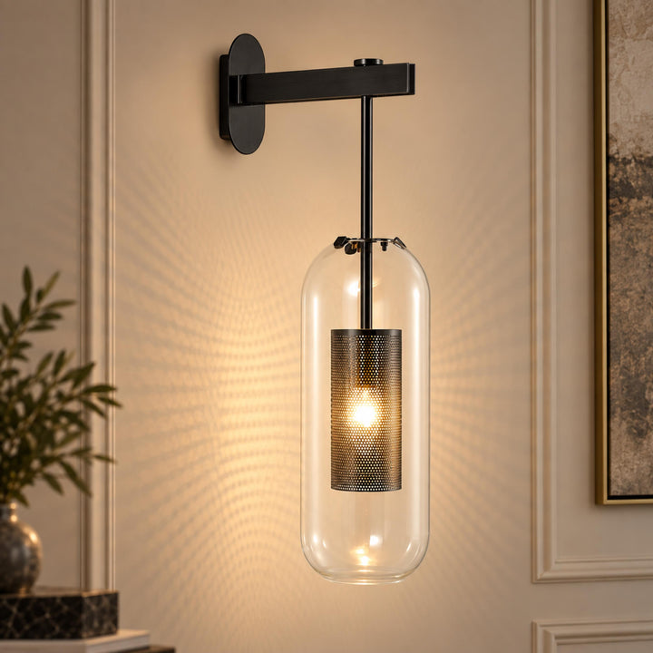Modern Wall Sconce Lighting Adjustable Mount Glass and Metal LED Fixture for Home Decor