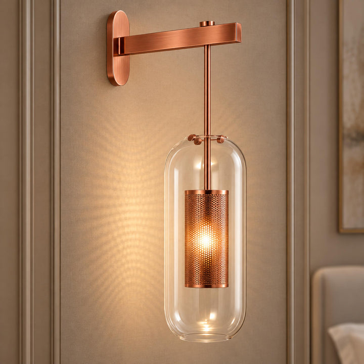 Modern Wall Sconce Lighting Adjustable Mount Glass and Metal LED Fixture for Home Decor