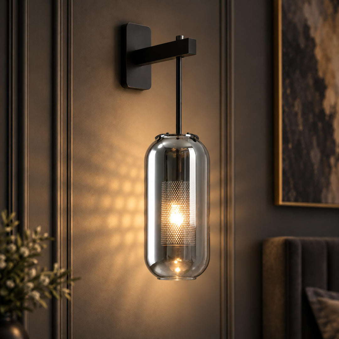 Modern Wall Sconce Lighting Adjustable Mount Glass and Metal LED Fixture for Home Decor