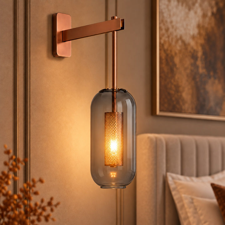 Modern Wall Sconce Lighting Adjustable Mount Glass and Metal LED Fixture for Home Decor
