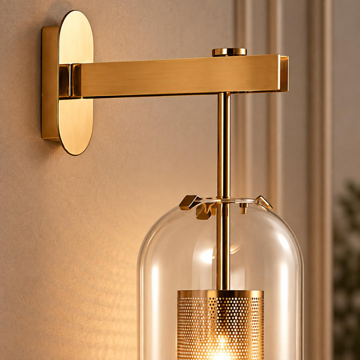 Modern Wall Sconce Lighting Adjustable Mount Glass and Metal LED Fixture for Home Decor
