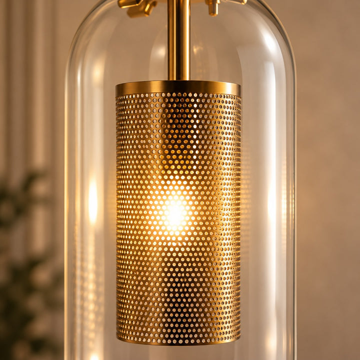 Modern Wall Sconce Lighting Adjustable Mount Glass and Metal LED Fixture for Home Decor