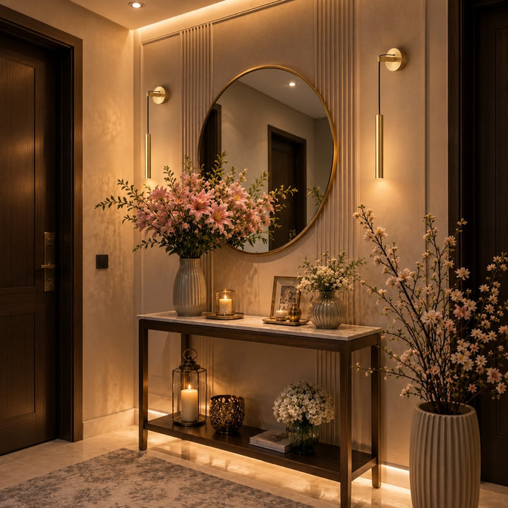 Modern Brass Wall Light Adjustable Dimmable Integrated LED Indoor Fixture