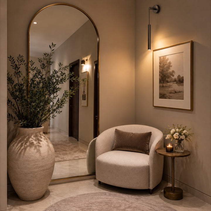 Modern Brass Wall Light Adjustable Dimmable Integrated LED Indoor Fixture