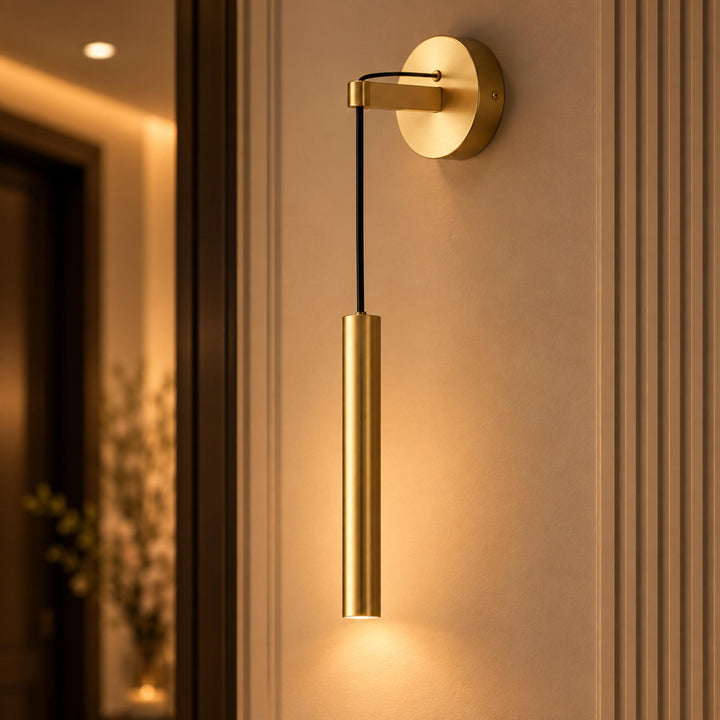 Modern Brass Wall Light Adjustable Dimmable Integrated LED Indoor Fixture