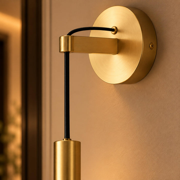 Modern Brass Wall Light Adjustable Dimmable Integrated LED Indoor Fixture