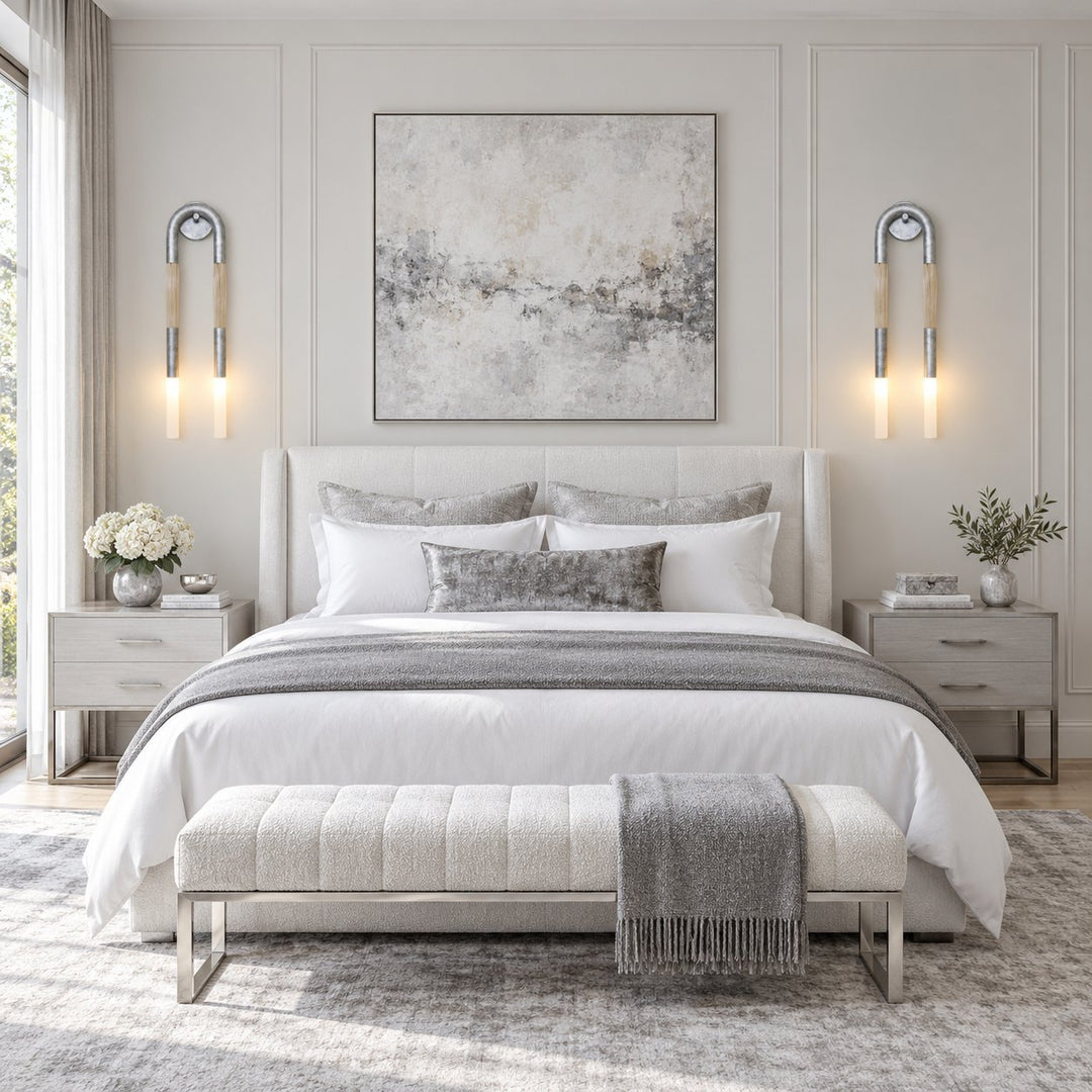 Modern Wall Light Flush Mount Metal LED Adjustable Horsehair Sconce Lighting Fixture