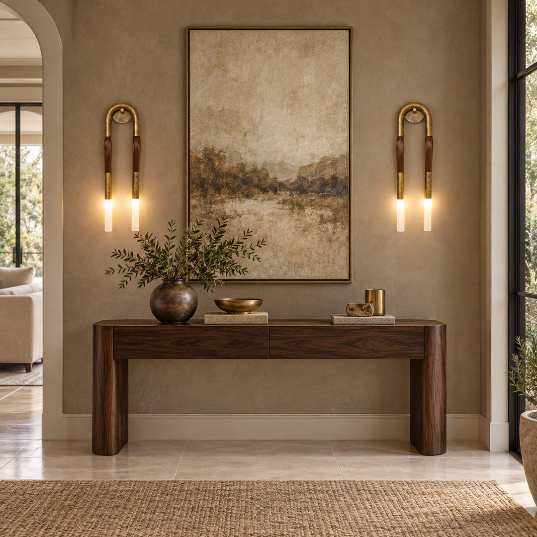 Modern Wall Light Flush Mount Metal LED Adjustable Horsehair Sconce Lighting Fixture