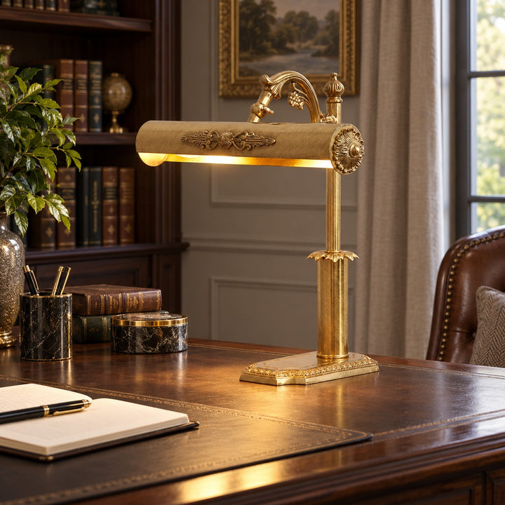 Contemporary Table Lamp Brass Body Adjustable Height E12 E14 Socket LED Lighting for Living Room