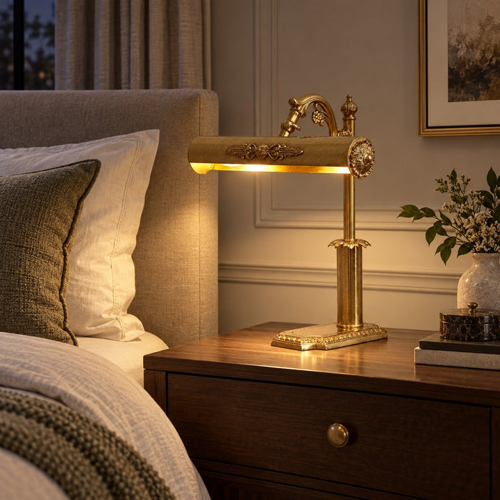 Contemporary Table Lamp Brass Body Adjustable Height E12 E14 Socket LED Lighting for Living Room