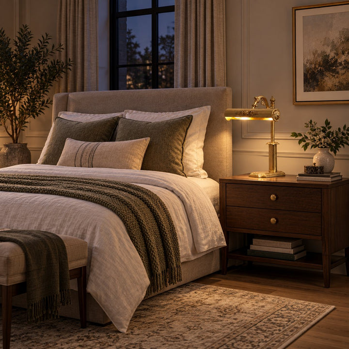 Contemporary Table Lamp Brass Body Adjustable Height E12 E14 Socket LED Lighting for Living Room