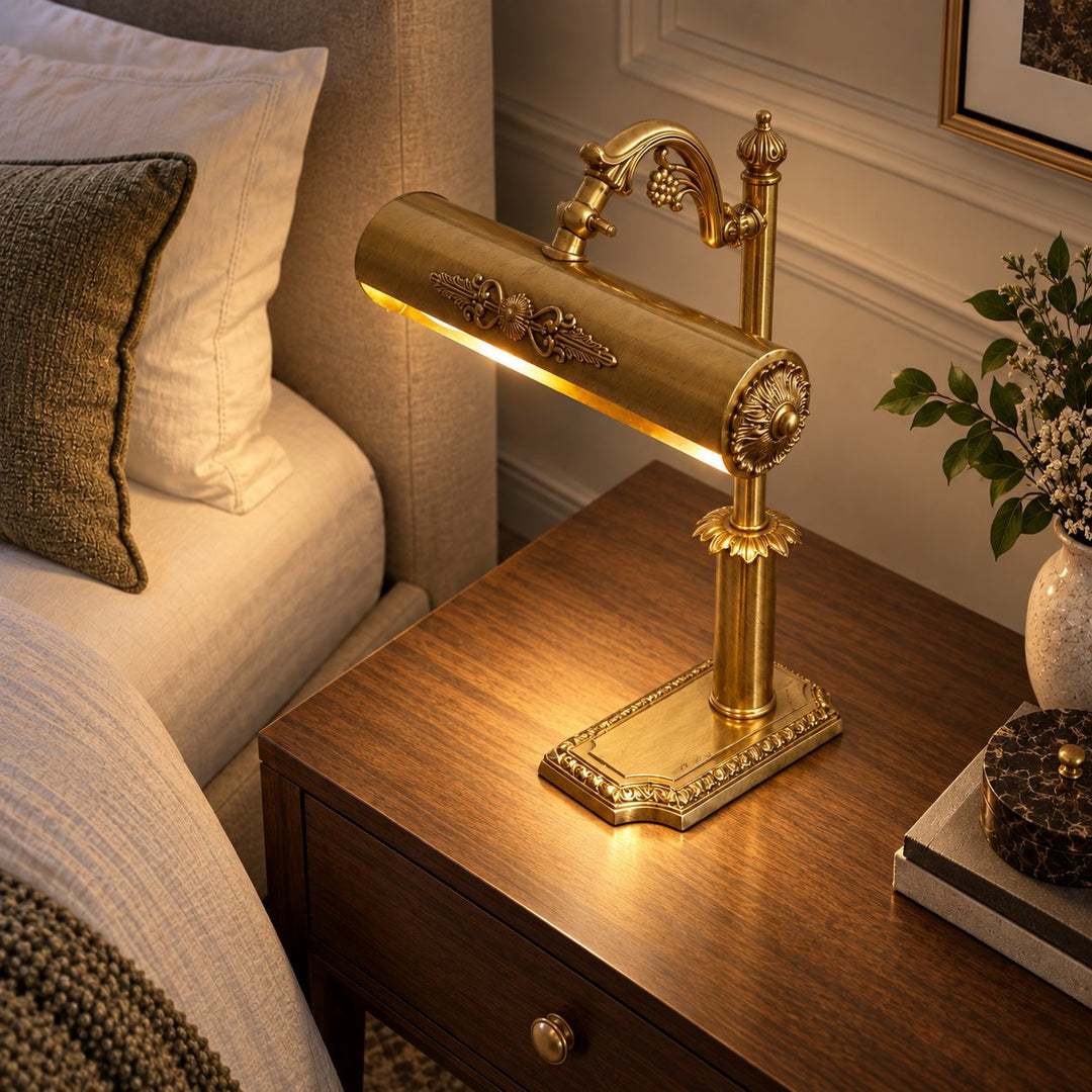 Contemporary Table Lamp Brass Body Adjustable Height E12 E14 Socket LED Lighting for Living Room